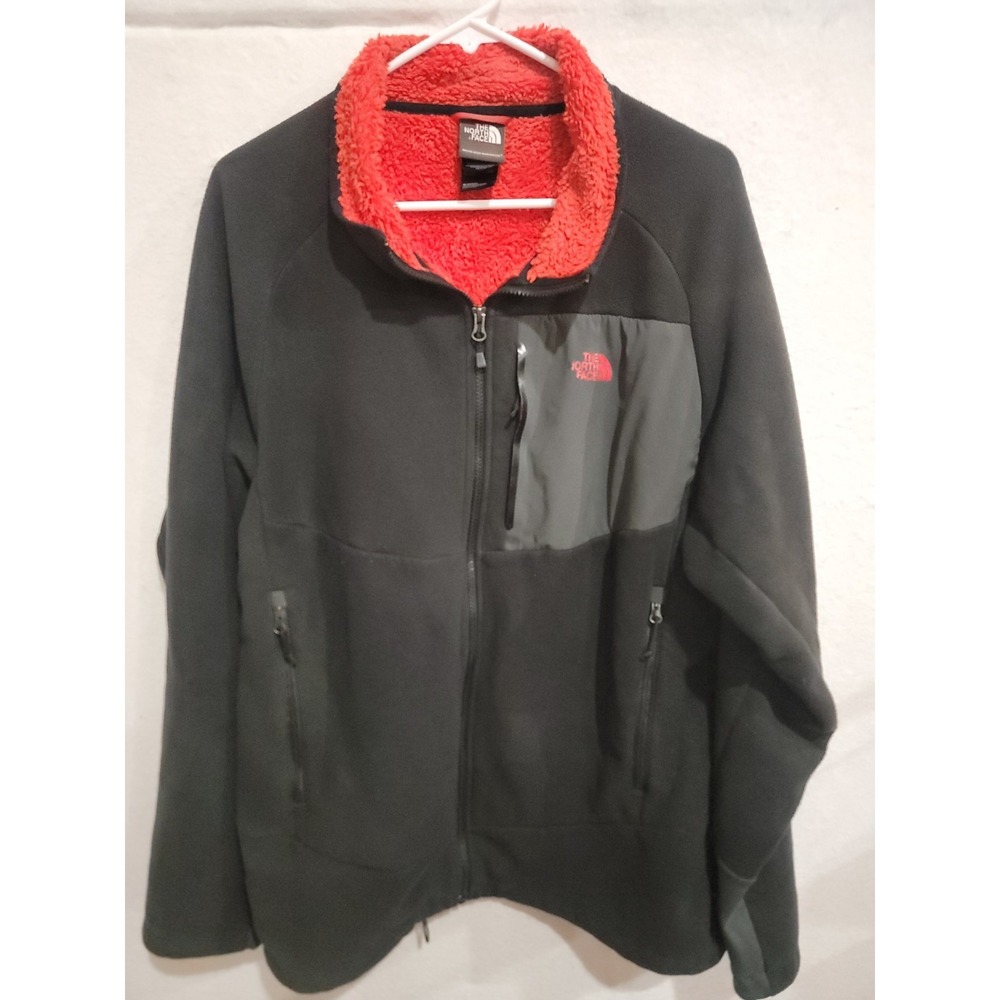The North Face Denali 2 Fleece Jacket Mens XL‎ Black Red Sherpa Lined Full Zip